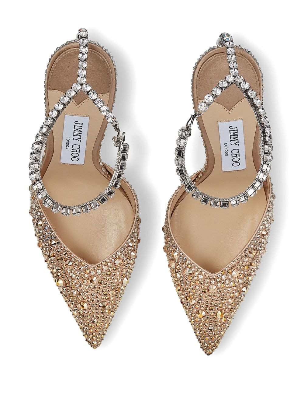 Saeda 100mm crystal-embellished pumps - 4