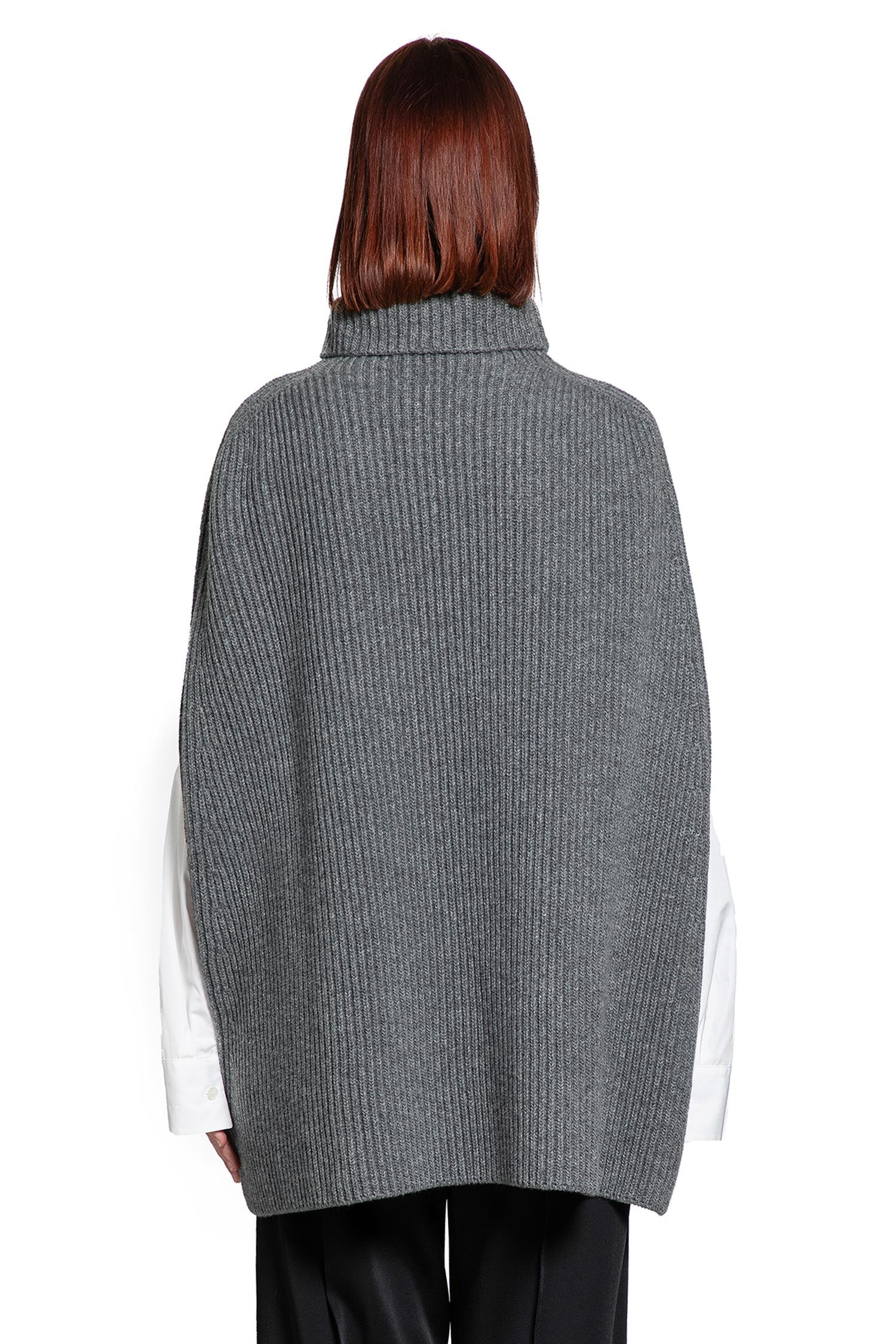 Midweight Wool High-neck Cape - 3