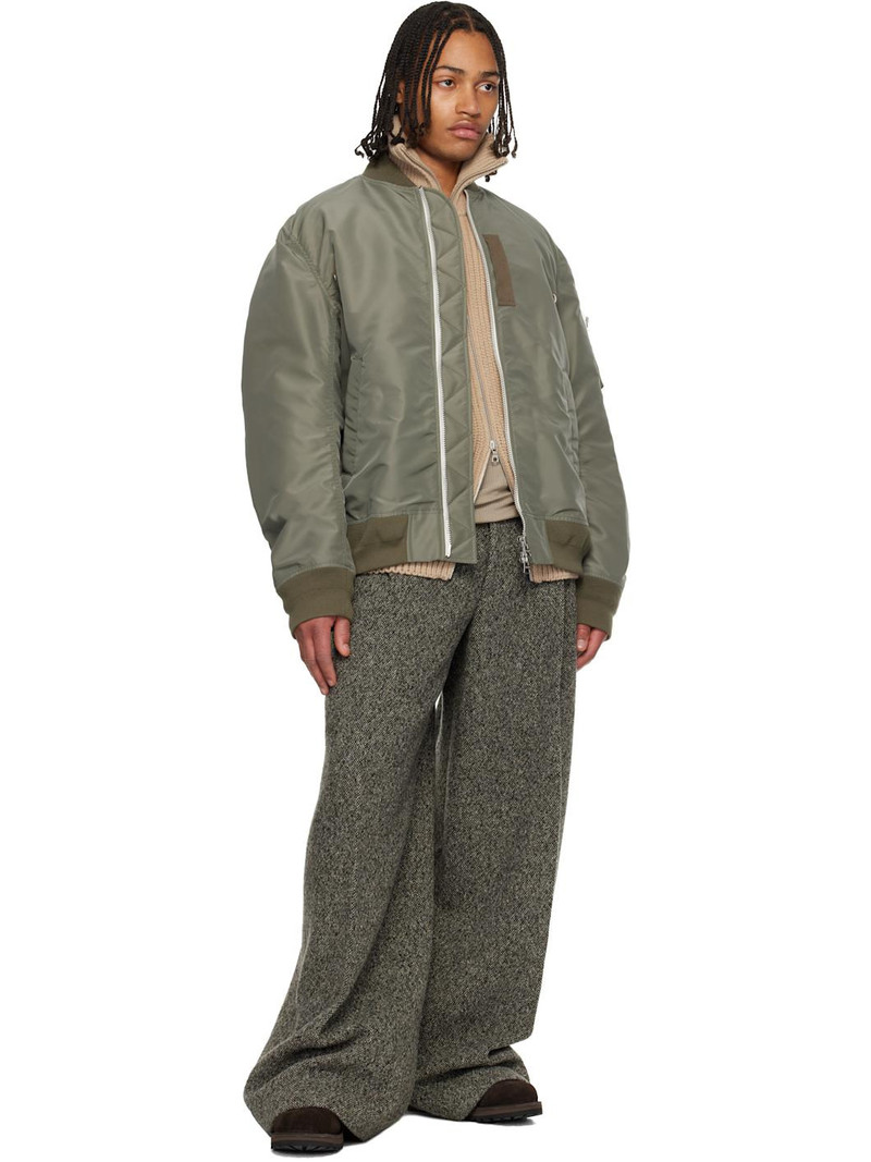 sacai Khaki Nylon Twill Blouson Bomber Jacket outlook