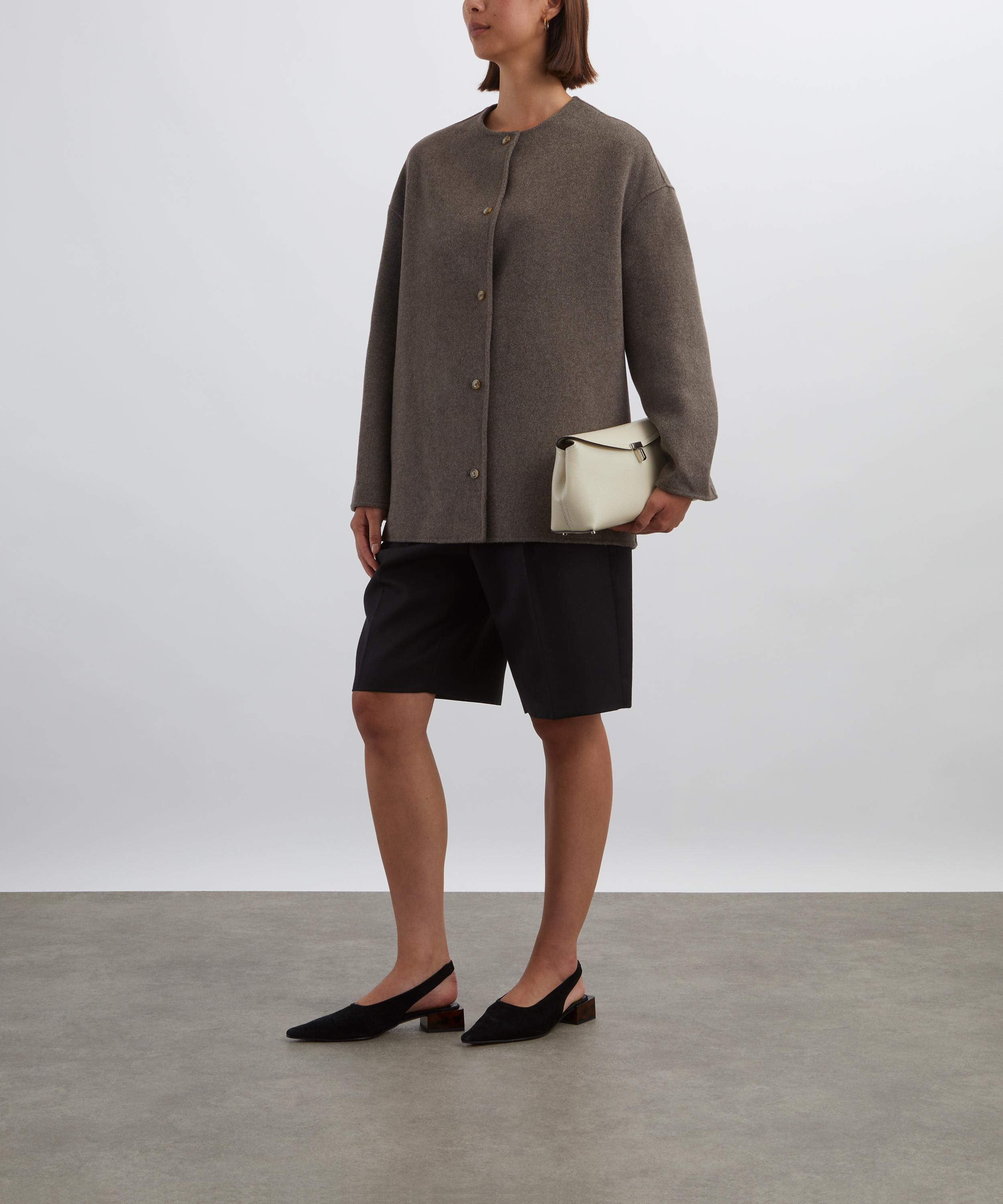 Dunne Wool-Cashmere Drap Short Coat - 2