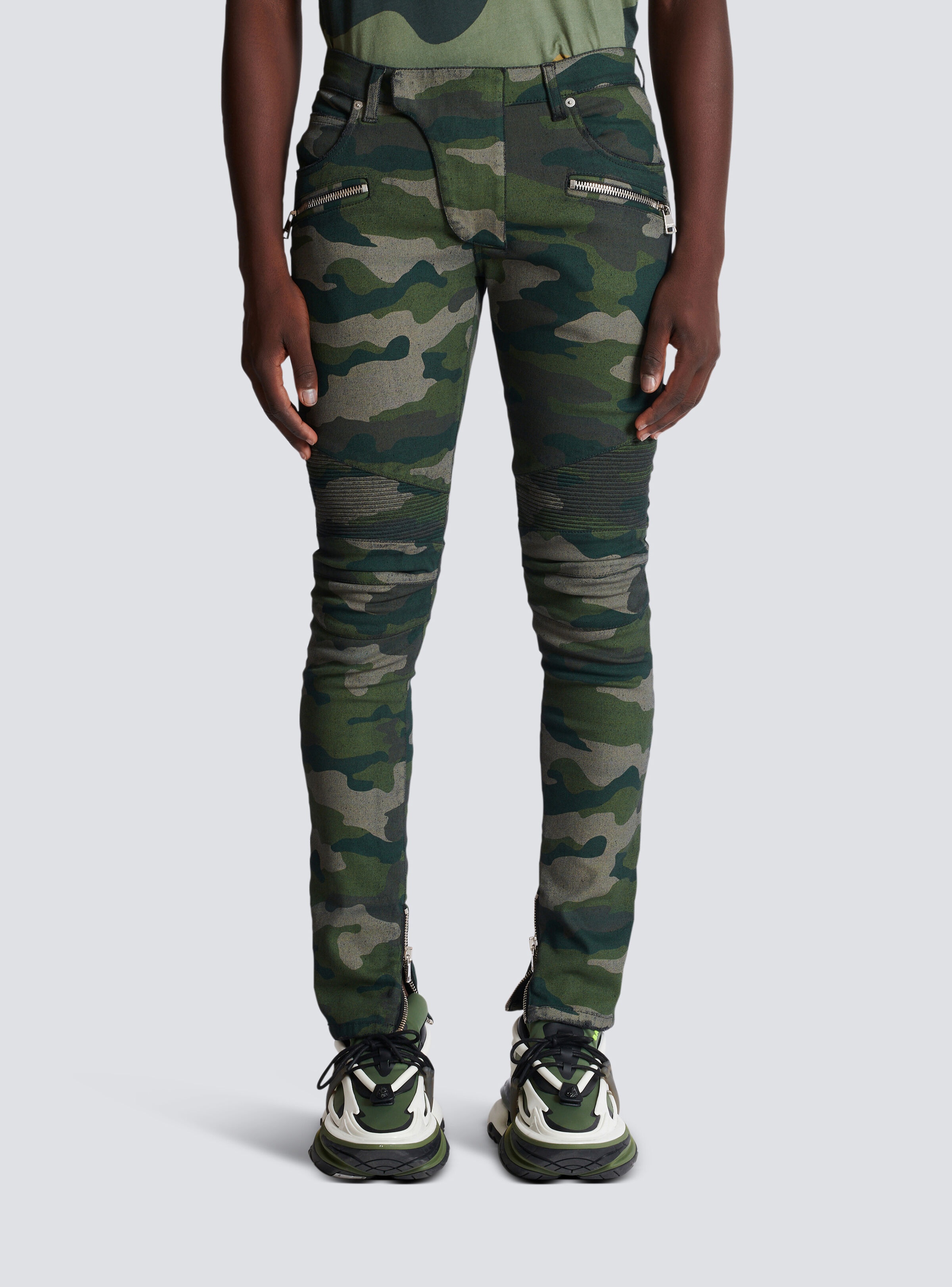 Slim-fit jeans in Camouflage denim with ribbed details - 5