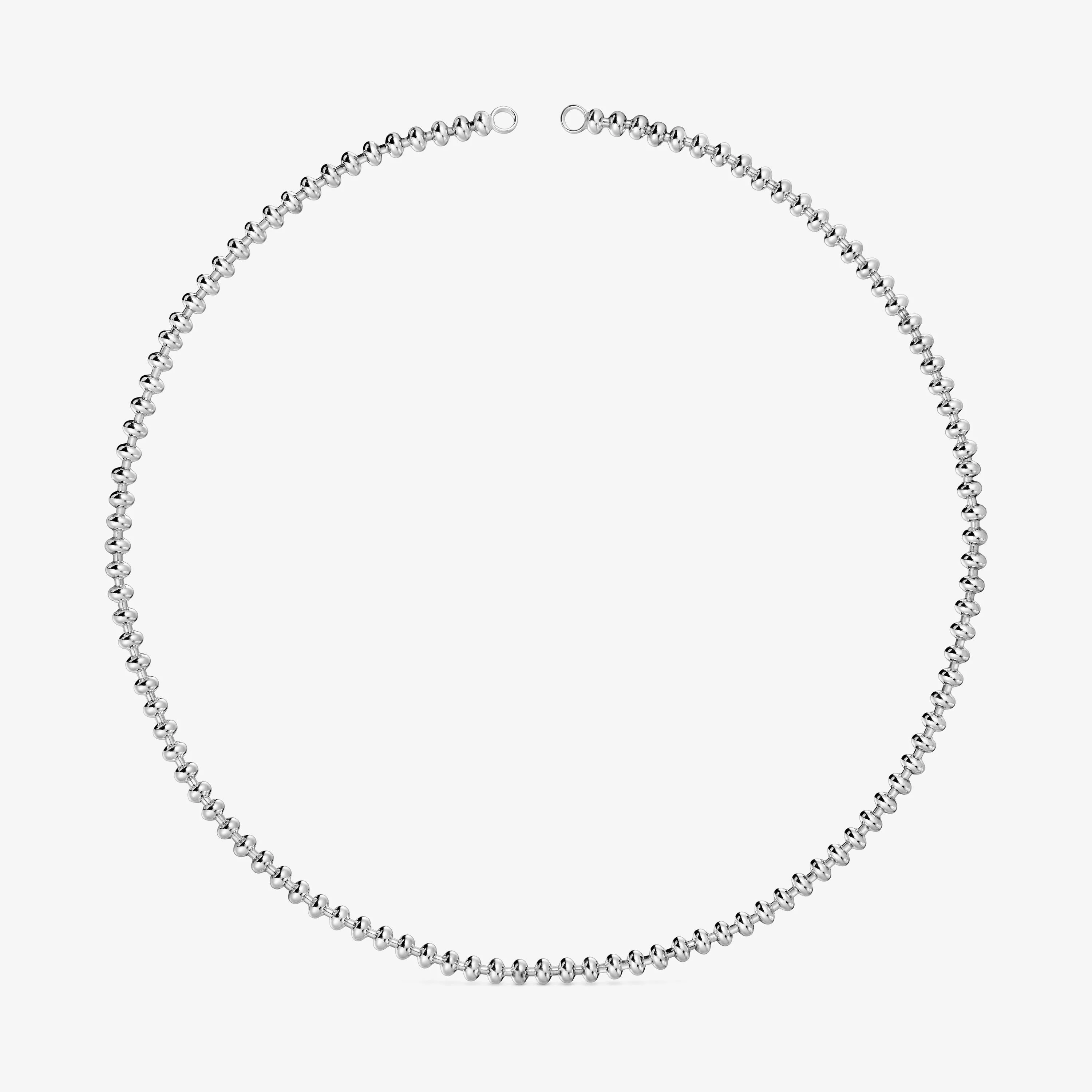 Hold Oval 51.5 cm short silver Necklace with ball motifs - 1