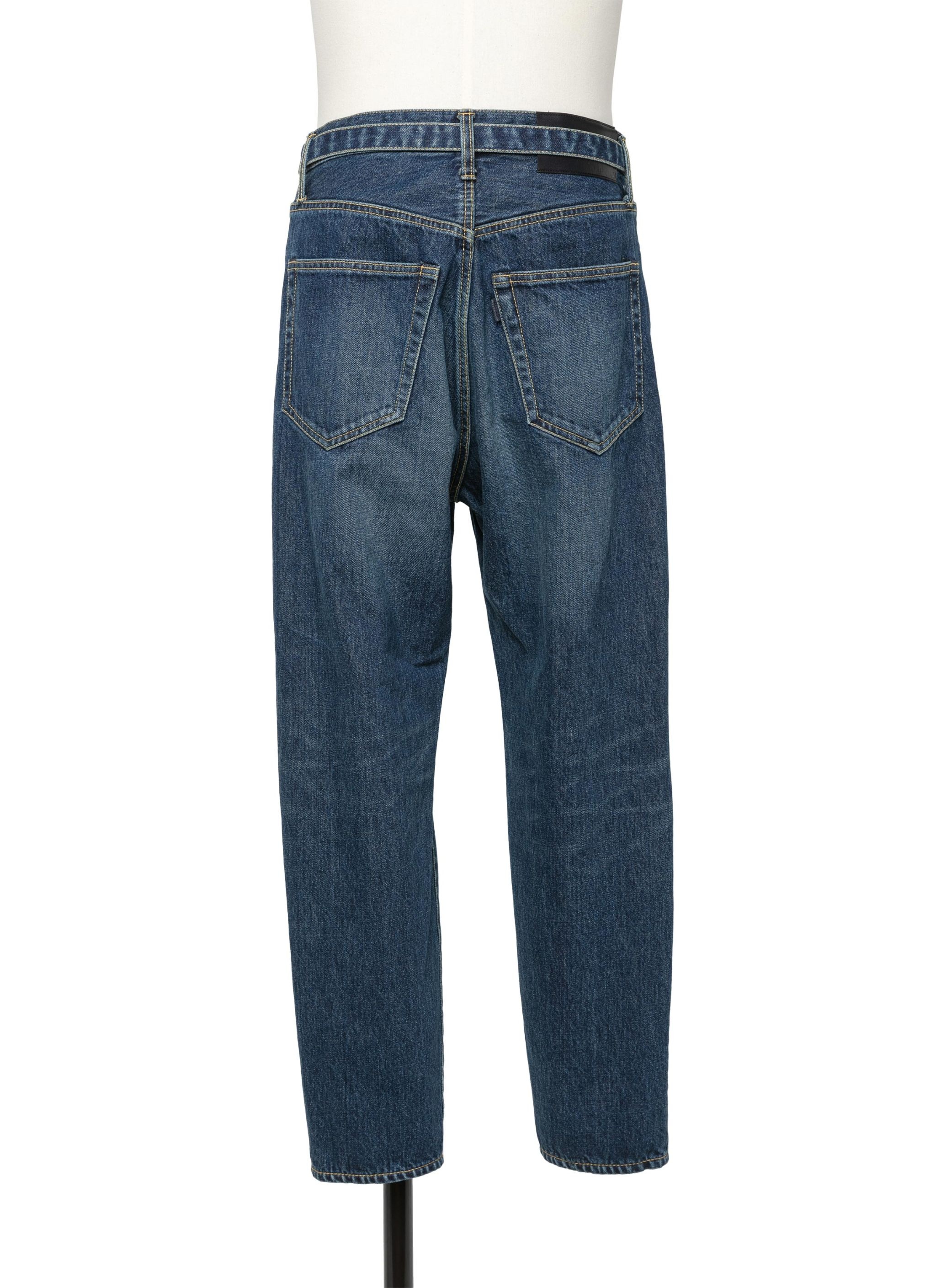 Cropped Tapered Denim Pants - 3