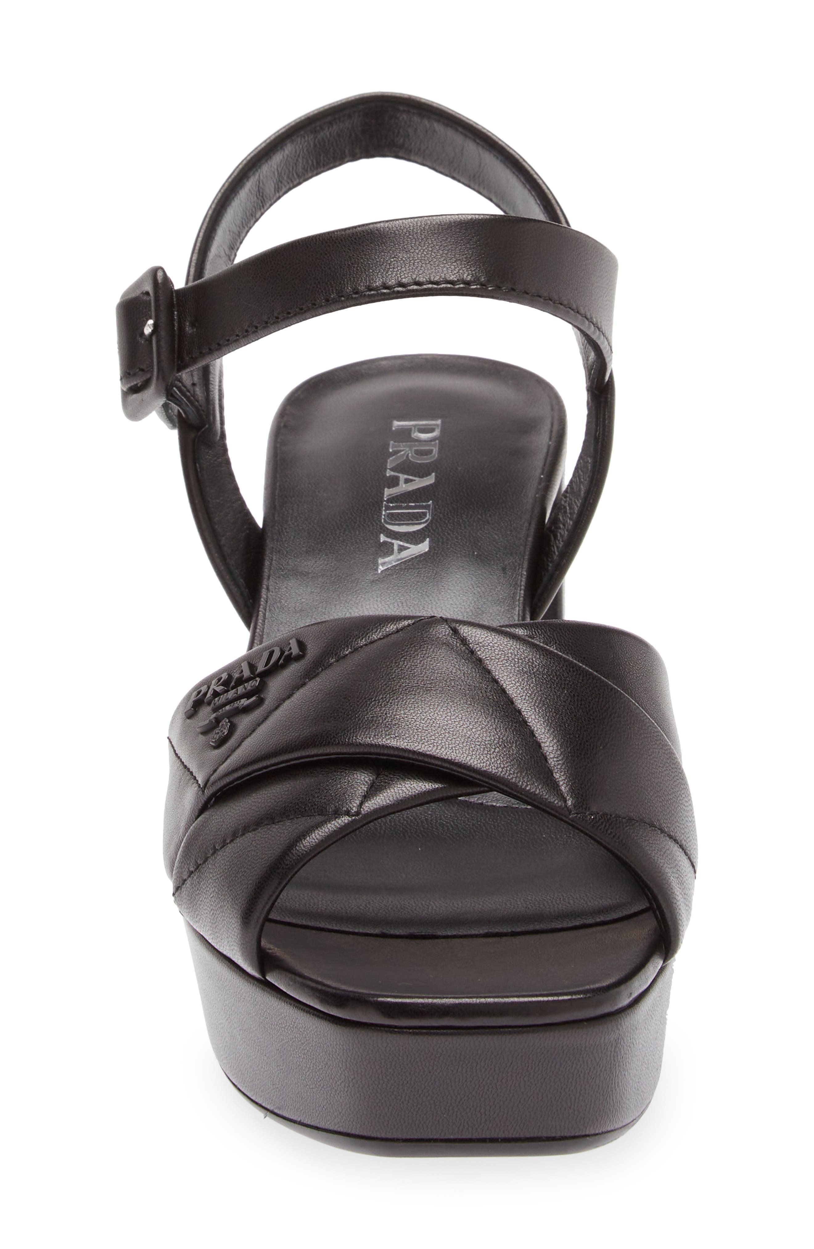Diagram Quilted Leather Platform Sandal - 4