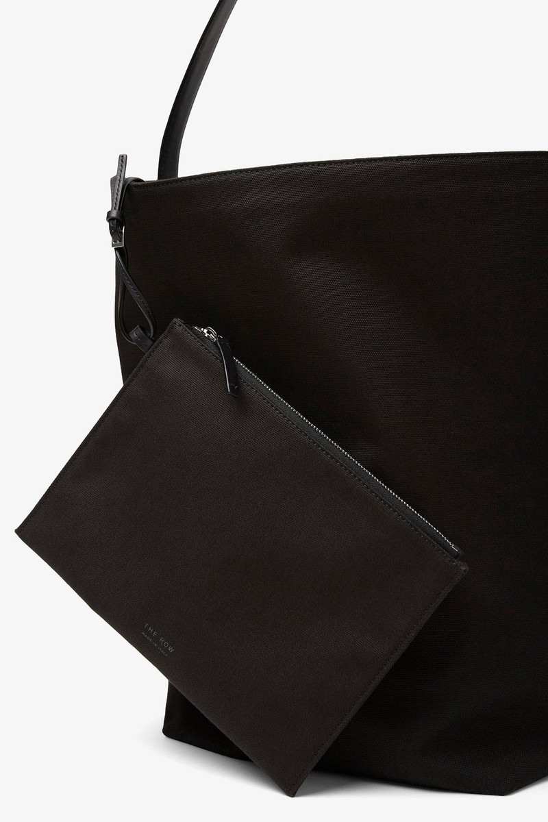 Large N/S black canvas tote bag 4