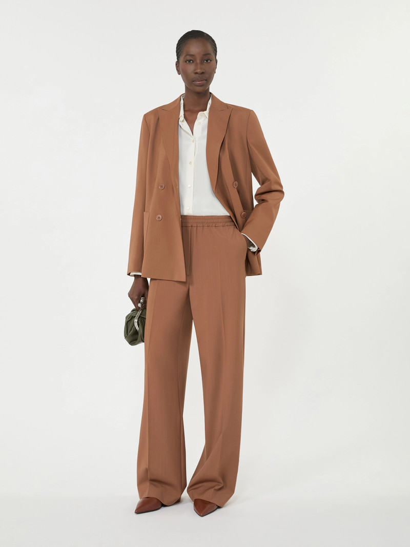 WEEKEND Max Mara Pure woollen cloth trousers - TOBACCO outlook