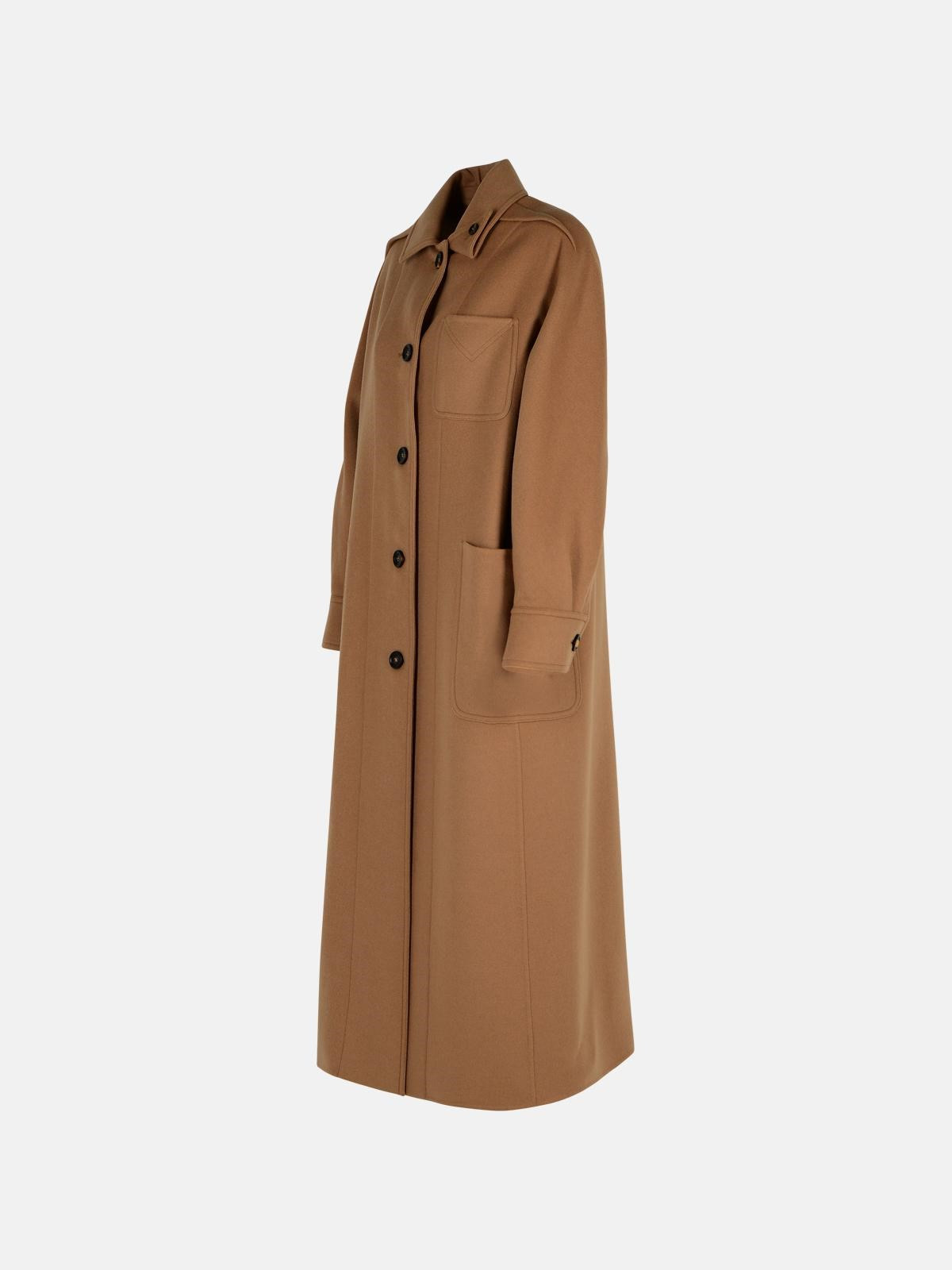 'ALDO' BROWN VIRGIN WOOL COAT - 2