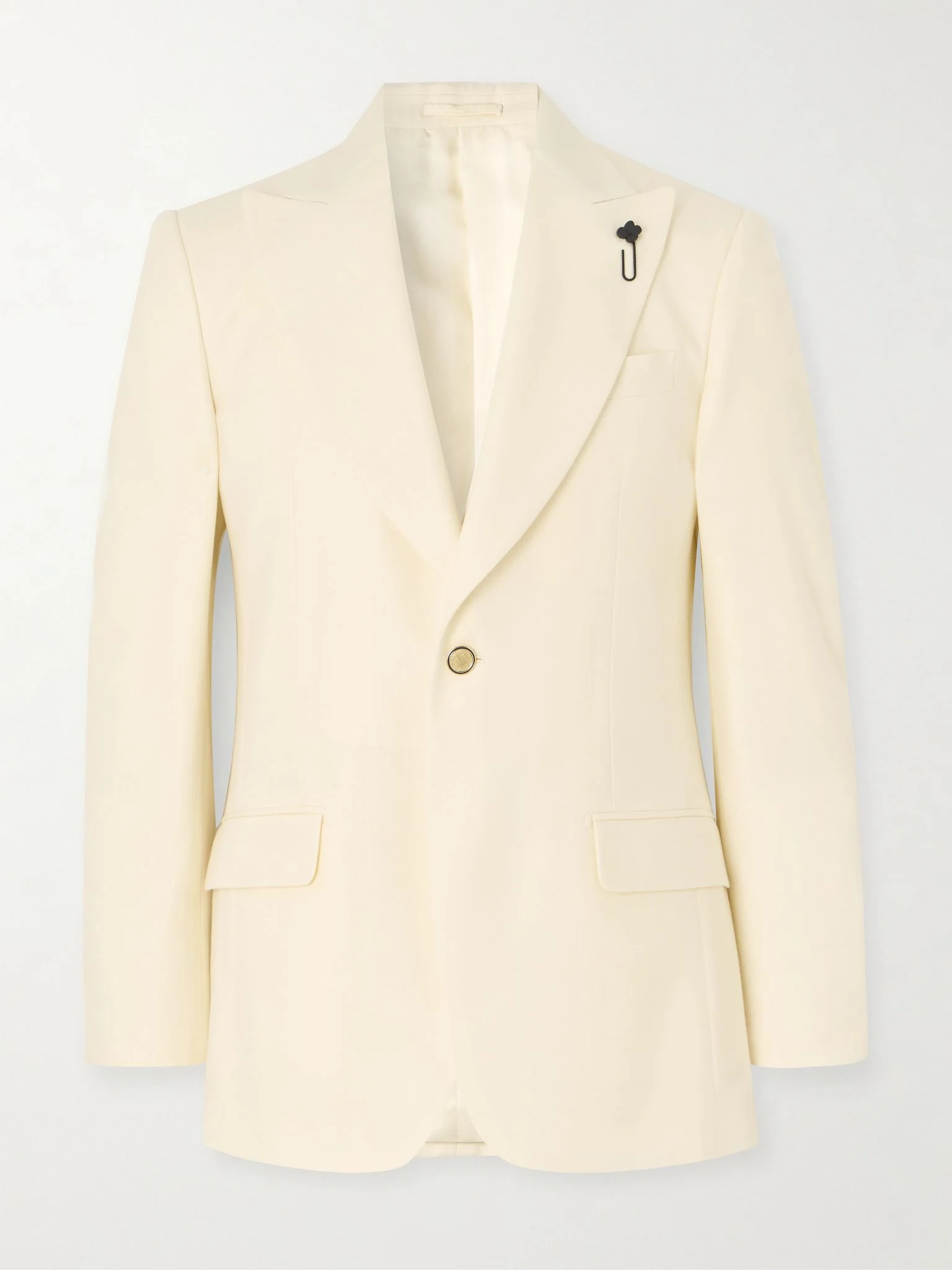 Virgin Wool Tuxedo Jacket White - 1