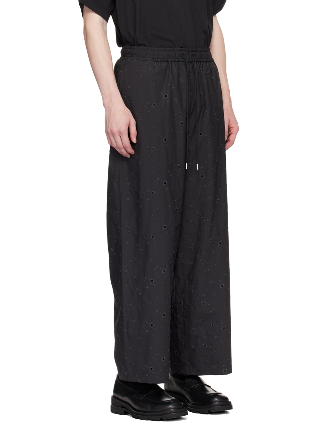 Black Easy Trousers - 2