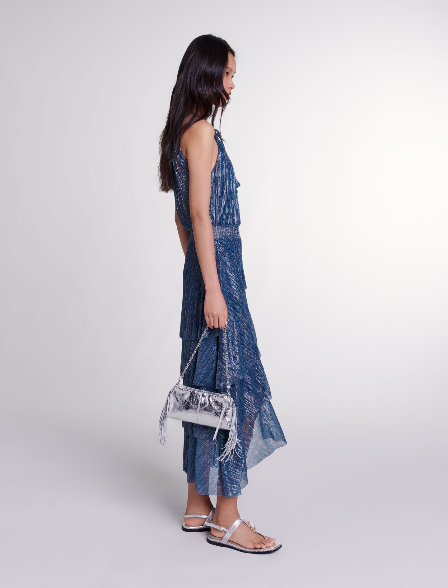 Ruffled lamé maxi dress - 3