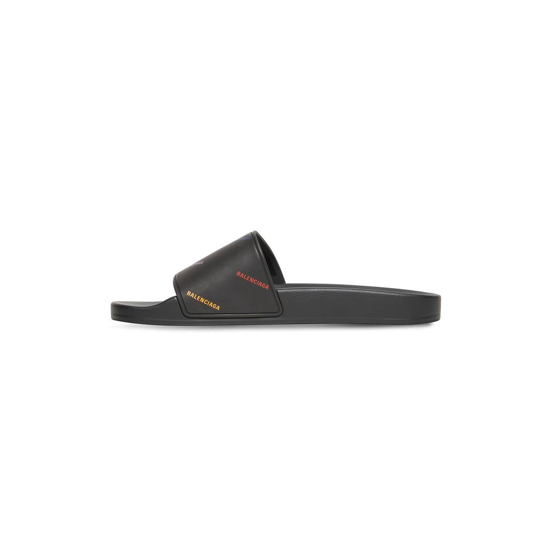 Men's Pride 22 Pool Slide Sandal Allover Logo in Black - 4