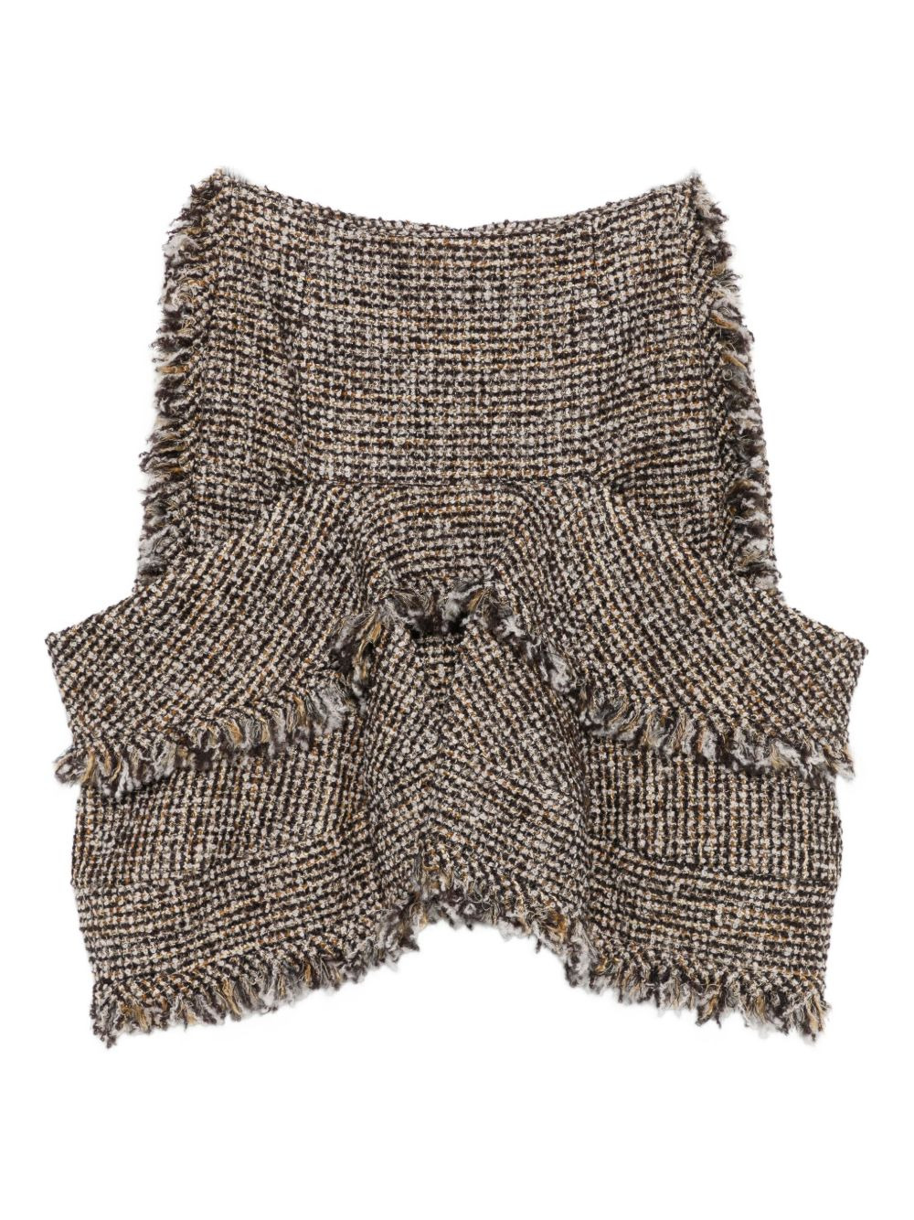 fringed tweed skirt - 2