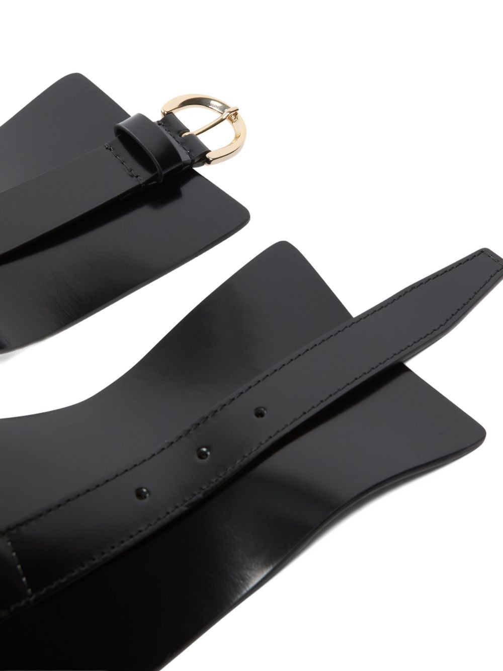 leather curved belt - 4