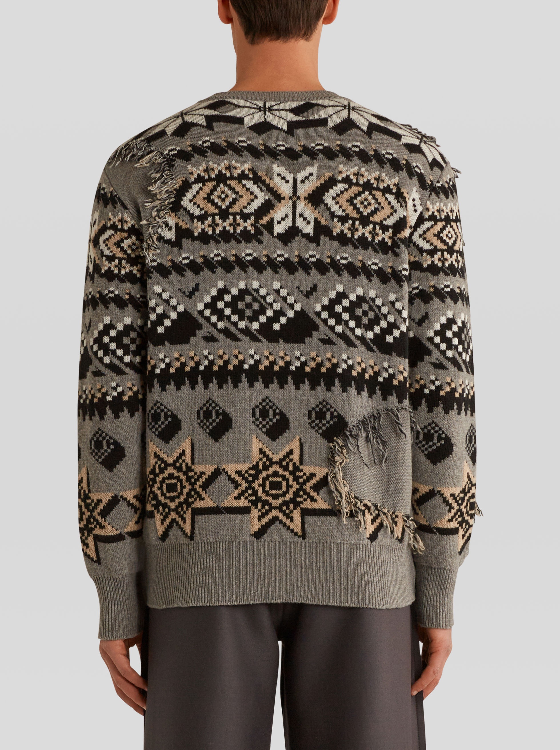 Etro JACQUARD INTARSIA SWEATER WITH WOLF | REVERSIBLE
