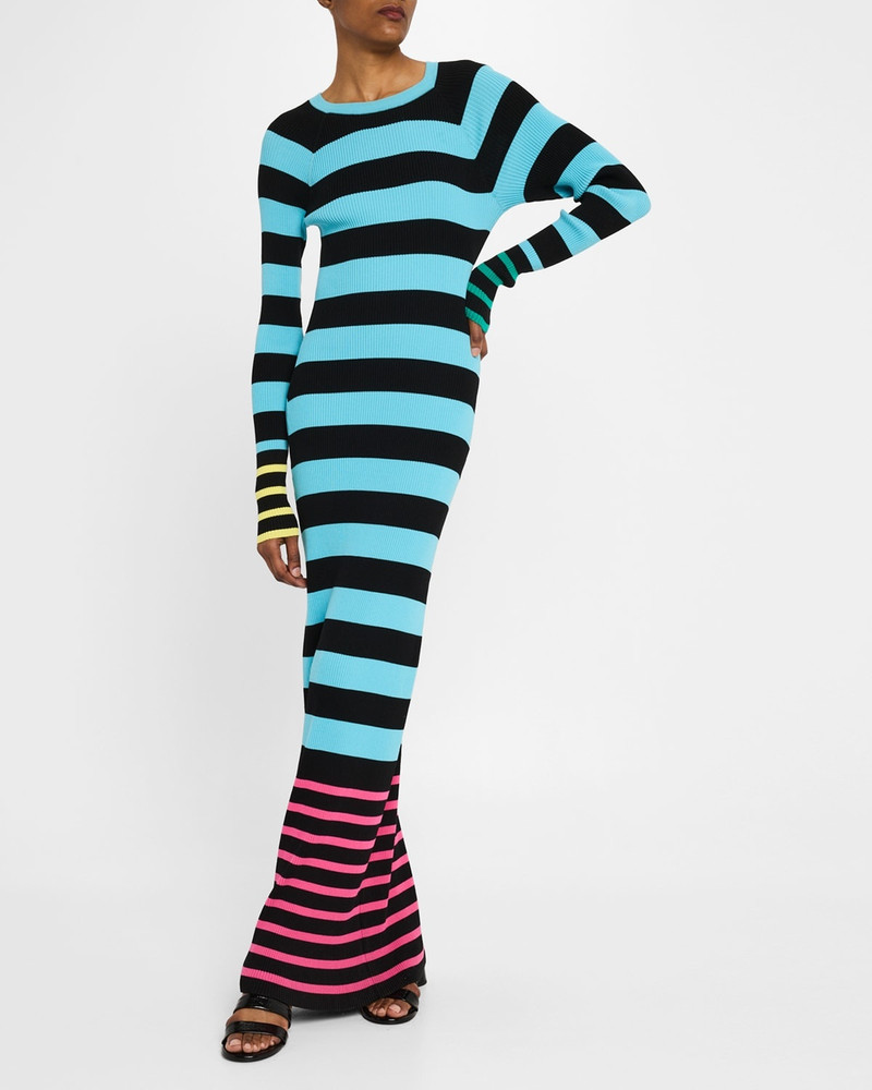 ZANKOV Sam Stripe Long-Sleeve Maxi Dress outlook