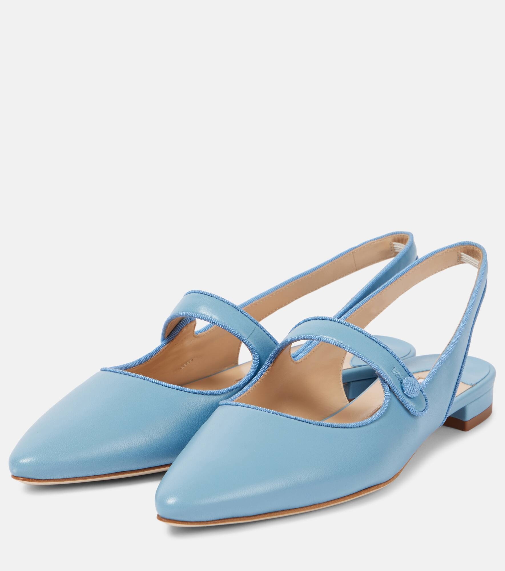 Campariflatsli leather slingback flats - 4