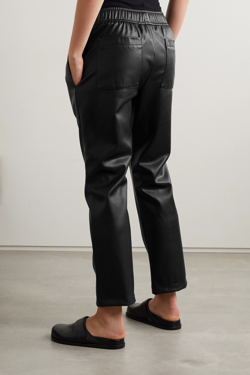 Faux leather straight-leg pants 4