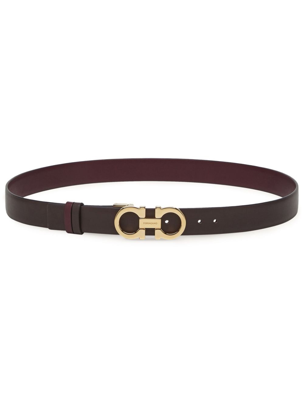 Gancini-buckle leather belt - 1