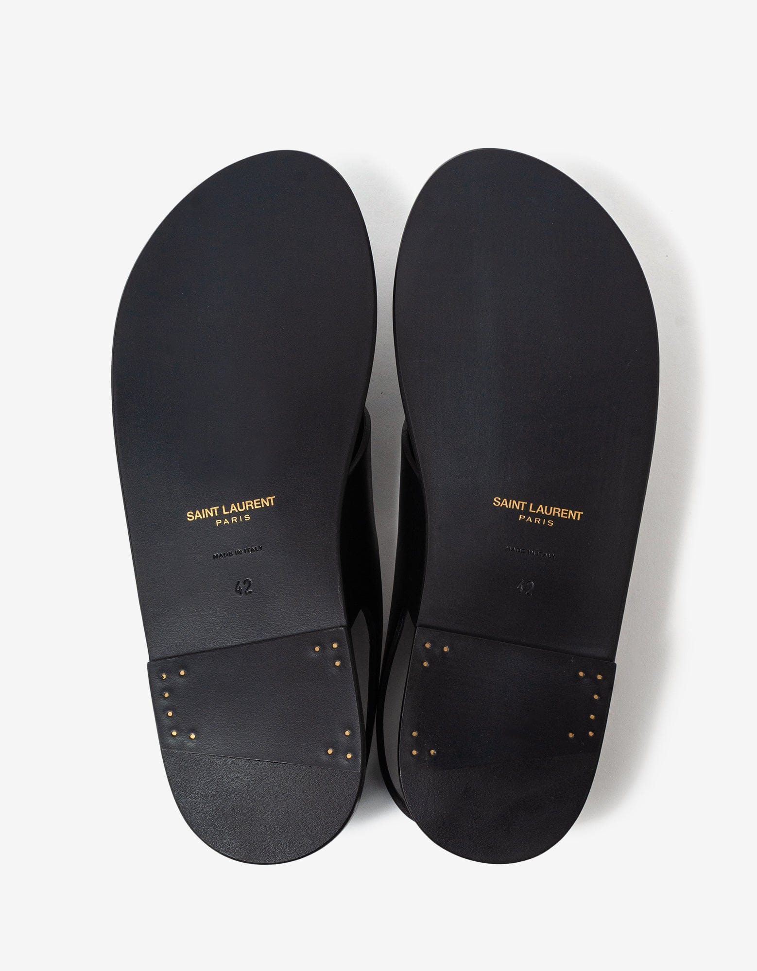 Saint Laurent Black Mojave Leather Sandals - 7