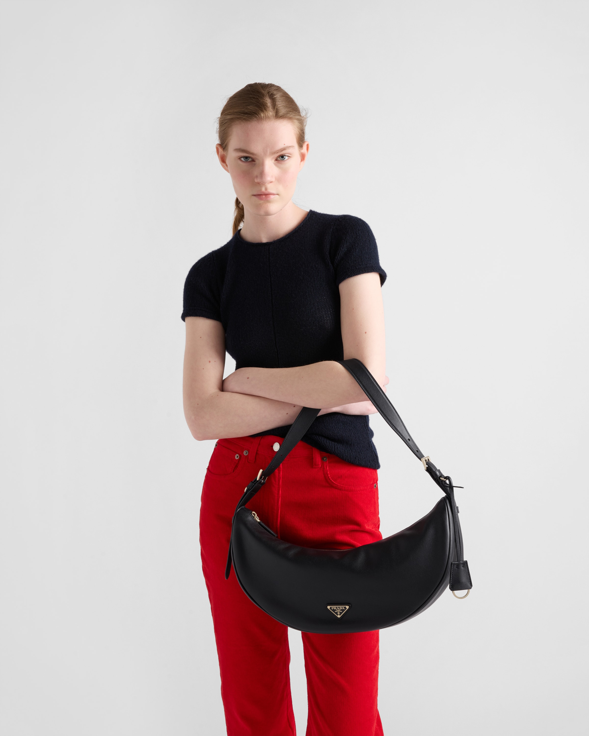 Prada Demi-lune large leather shoulder bag - 2