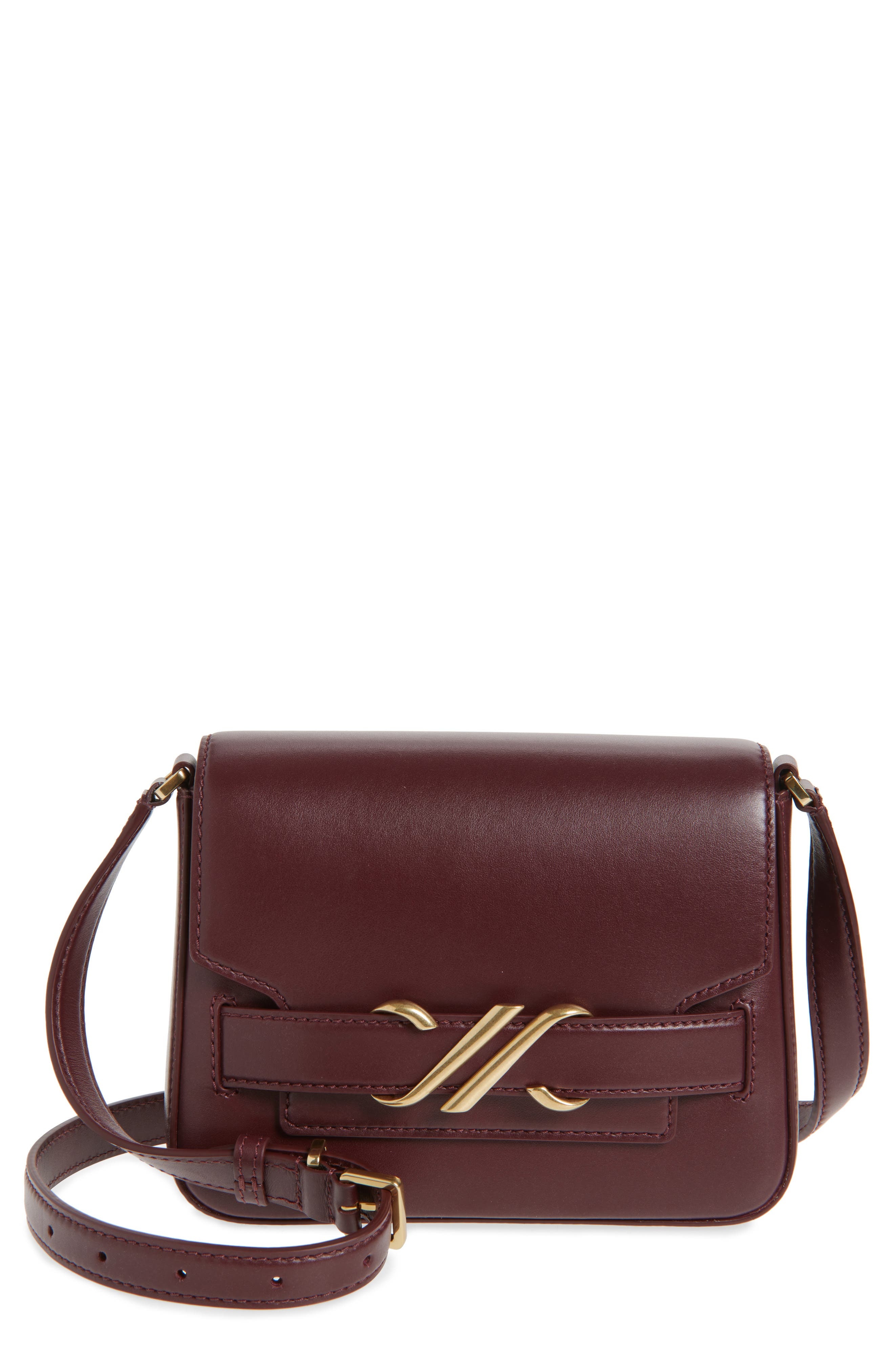 Proenza Schouler Box Leather Shoulder Bag in Dark Red at Nordstrom - 1