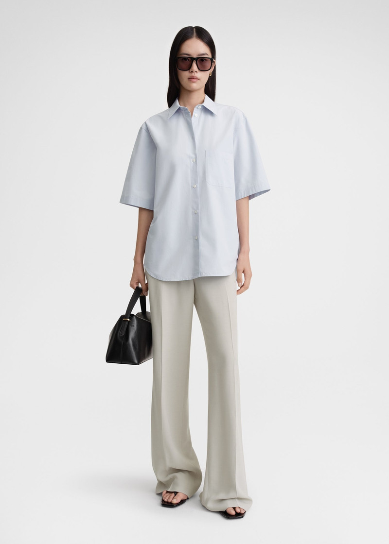 TOTEME Short-sleeve poplin shirt ice outlook