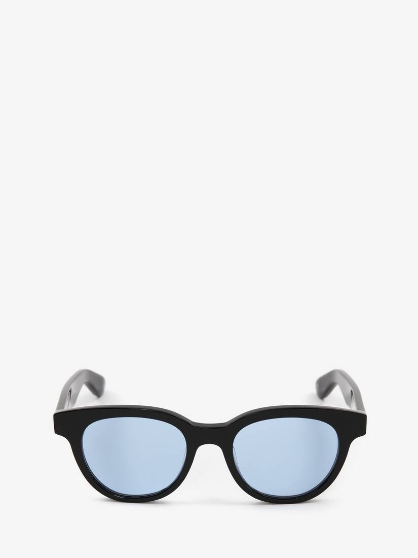 McQueen Angled Pantos Sunglasses in Black - 1