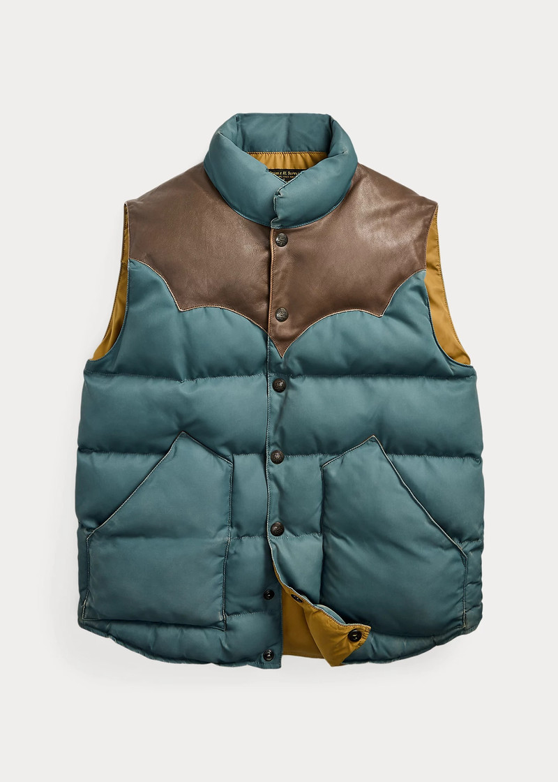 Leather-Yoke Quilted Vest 1