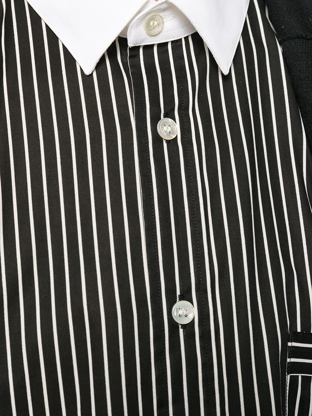 striped contrasting collar shirt - 5