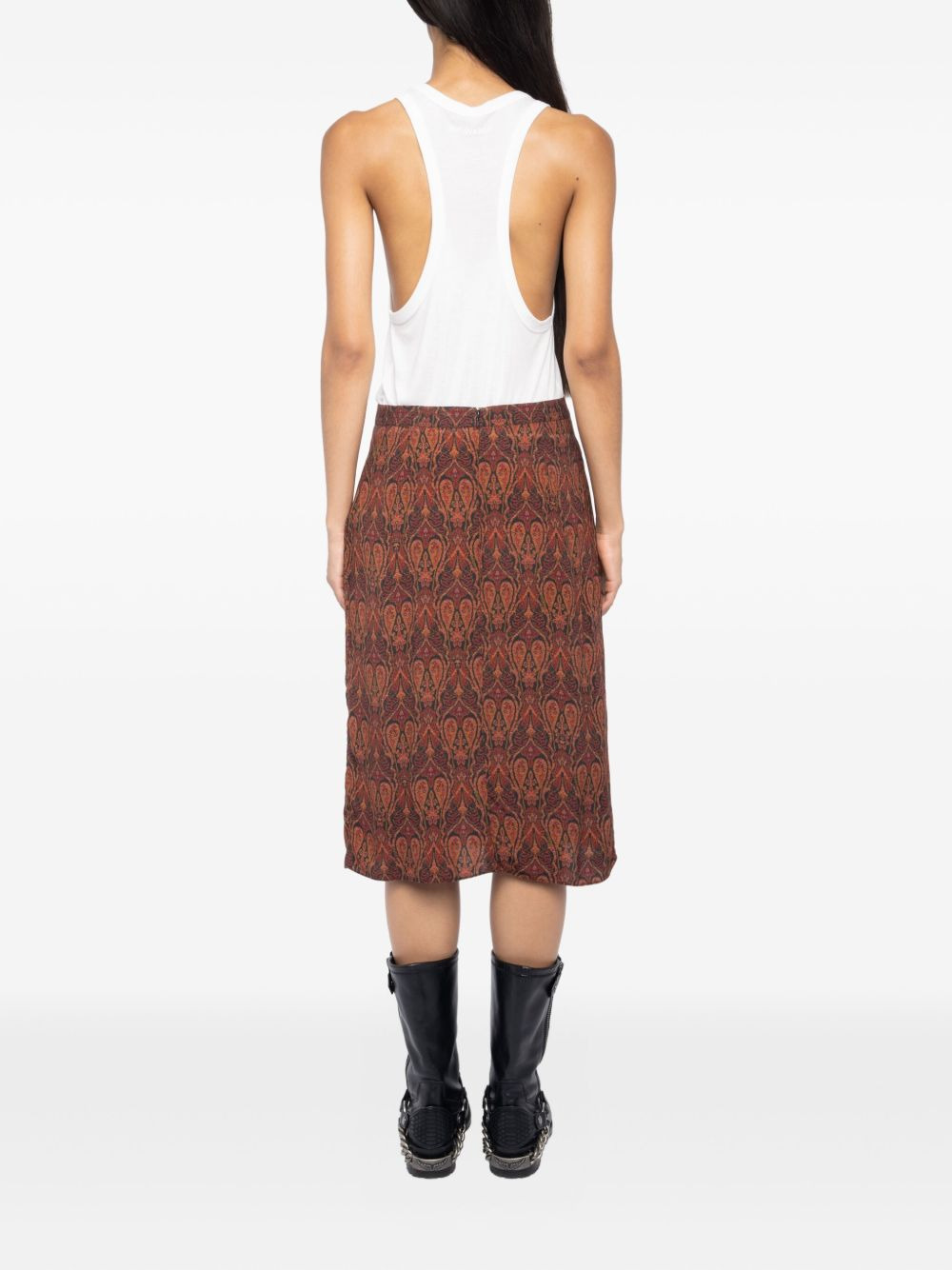paisley-print straight skirt - 3