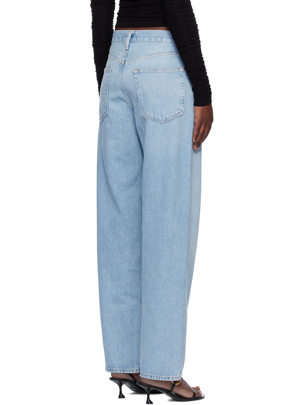 Blue V-Waist Baggy Jeans - 3