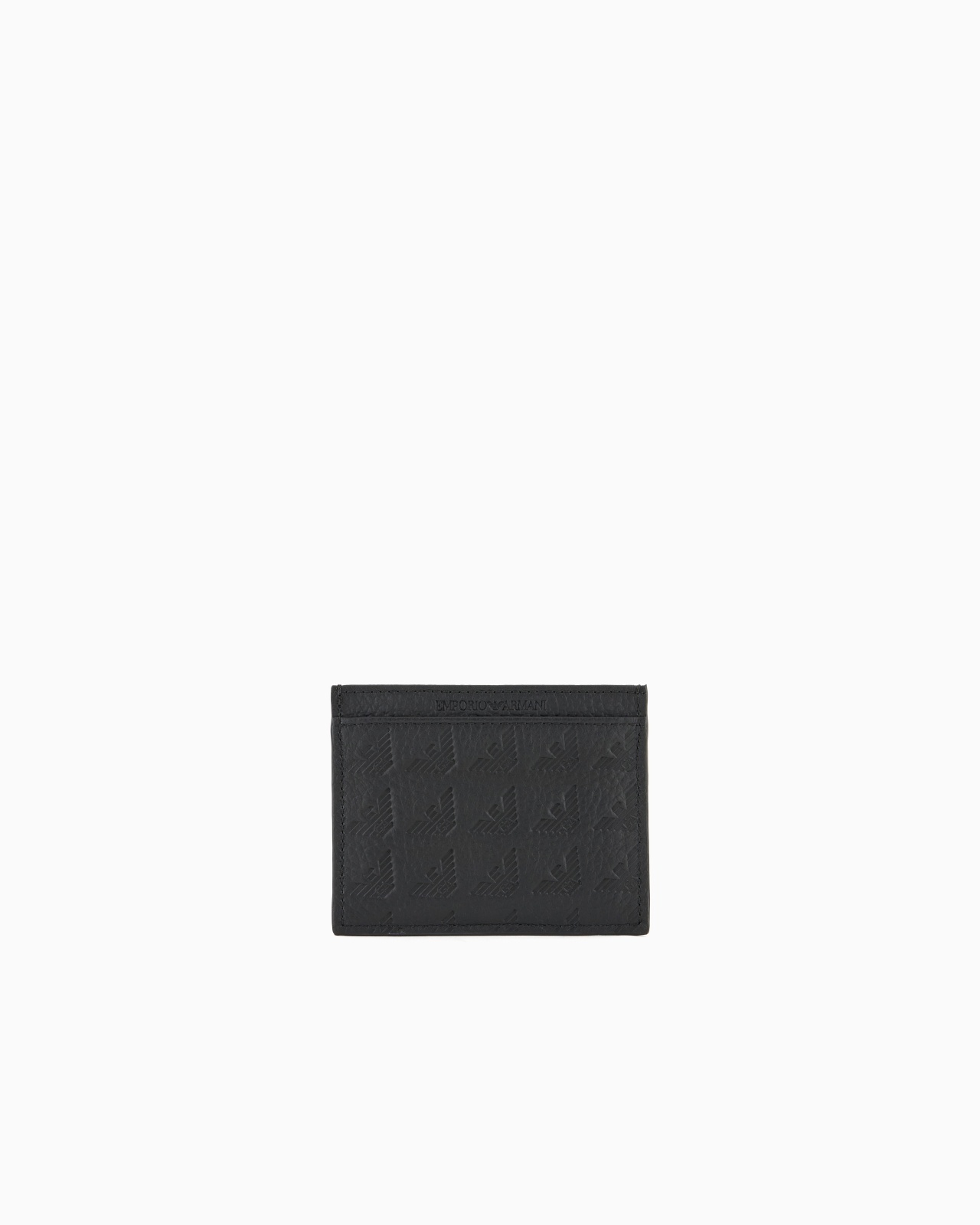 LEATHER CARD HOLDER WITH ALL-OVER EMBOSSED EAGLE - 2