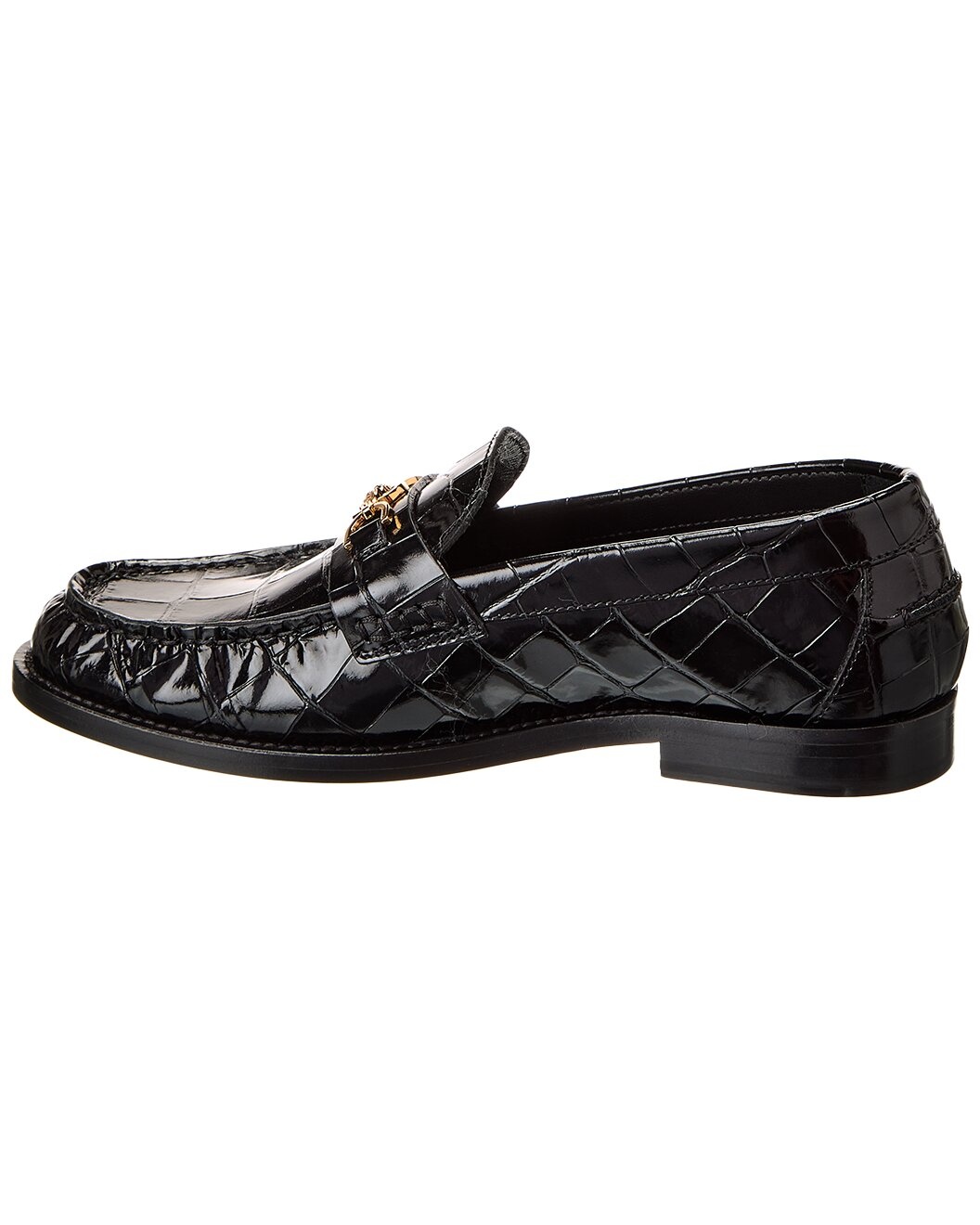 Versace Croc-Embossed Leather Loafer - 2