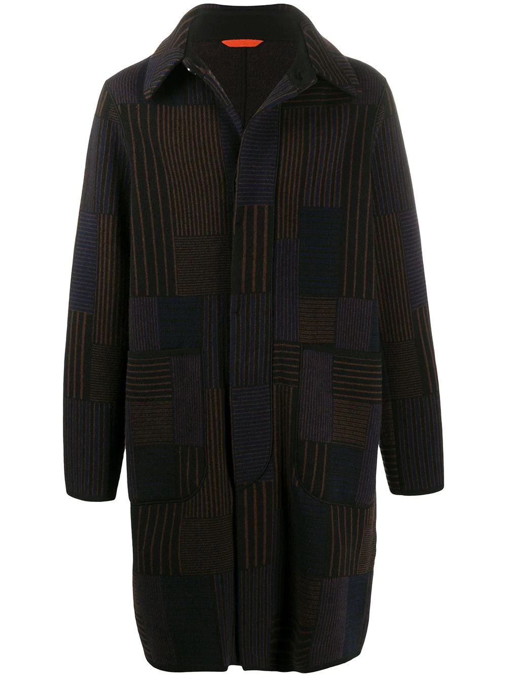 striped pattern coat - 1