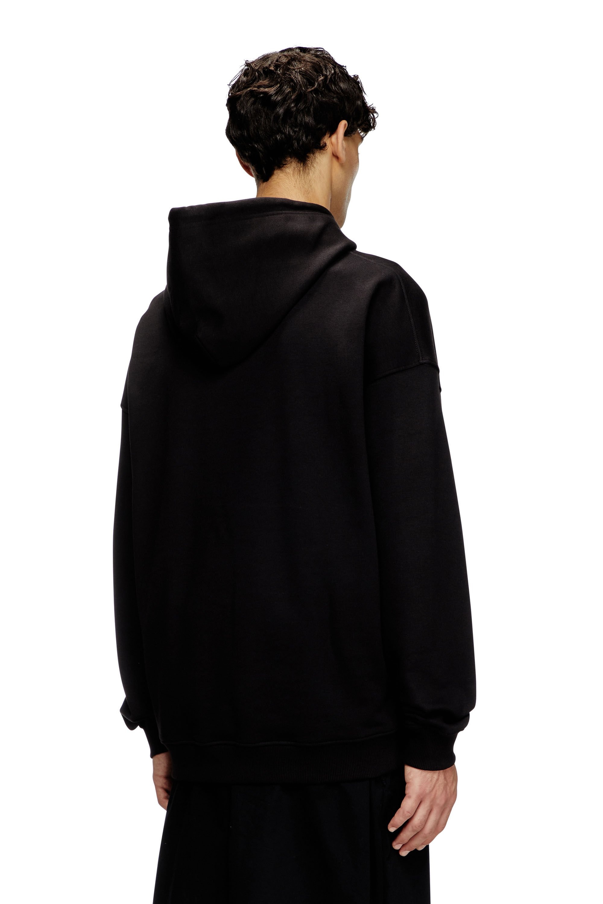 【DIESEL】s-ummer-bigoval Men's Hoodie with embossed Oval D | Grey | Diesel