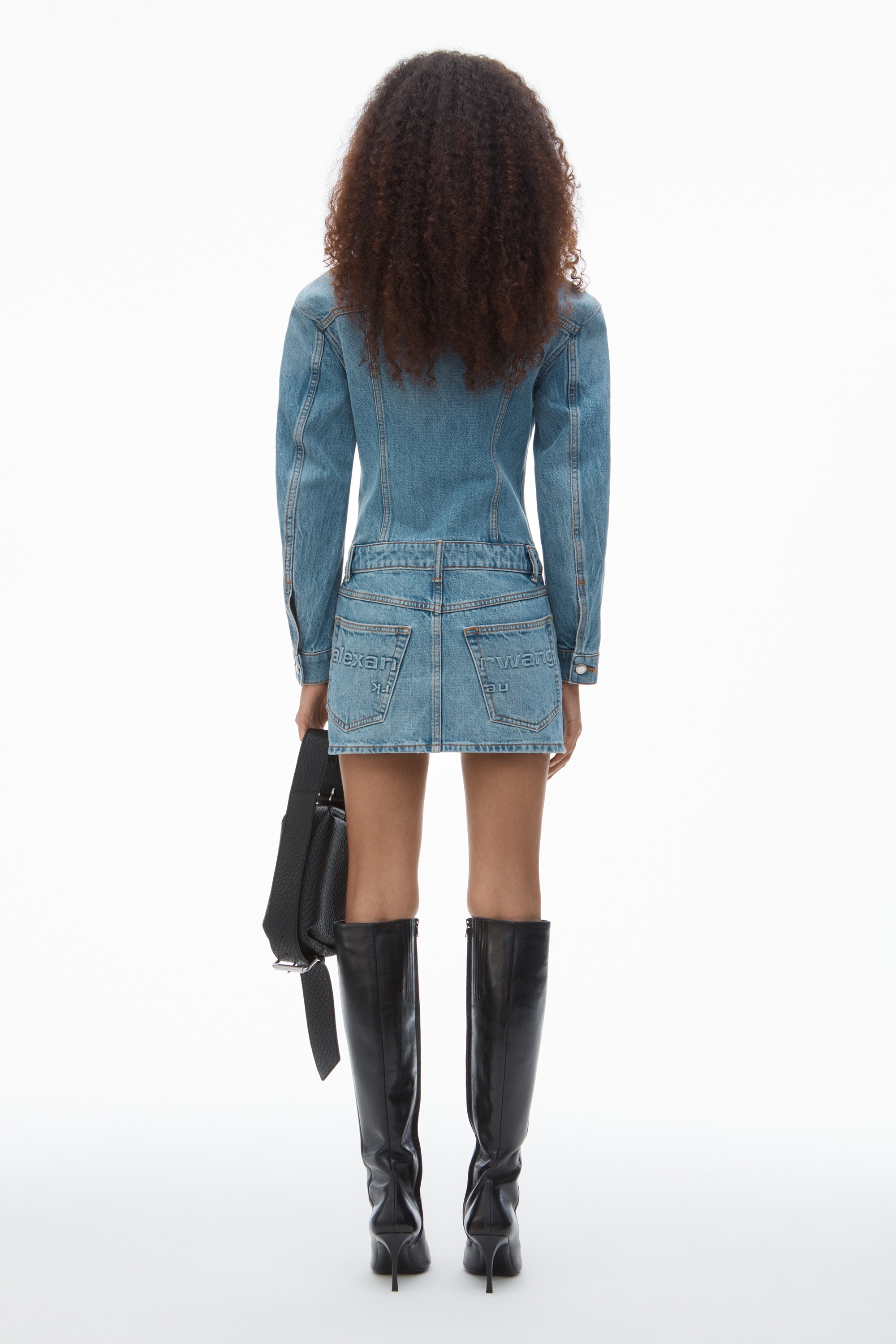 Denim Minidress in Cotton - 5