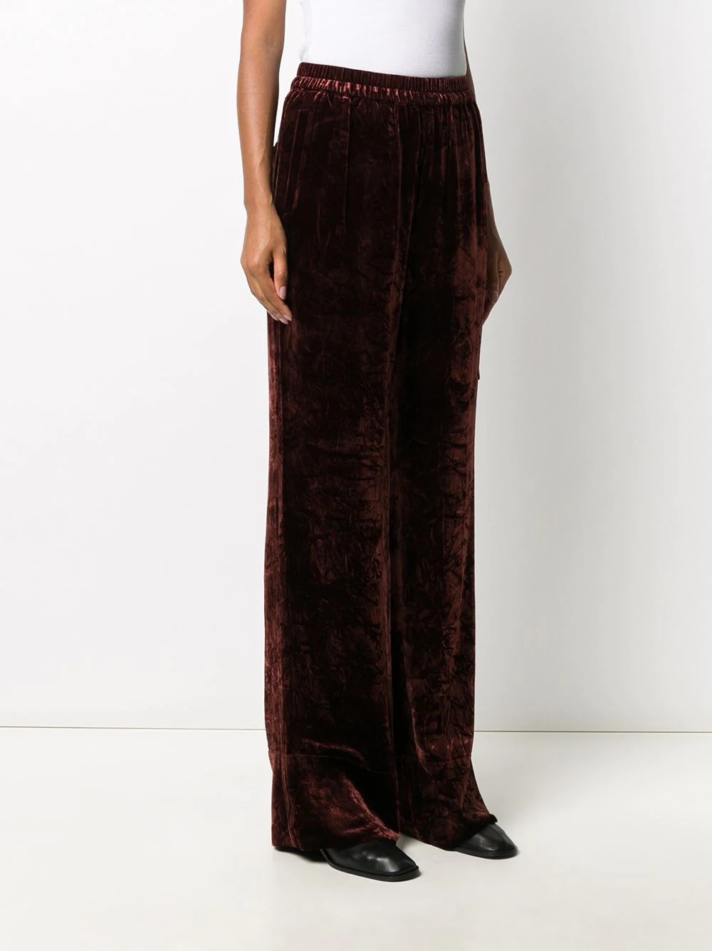 velvet flared trousers - 3