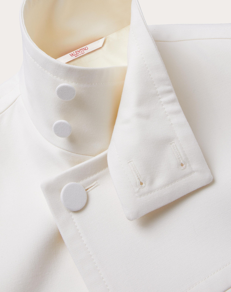 HIGH-NECK DOUBLE WOOL AND SILK PEACOAT 3