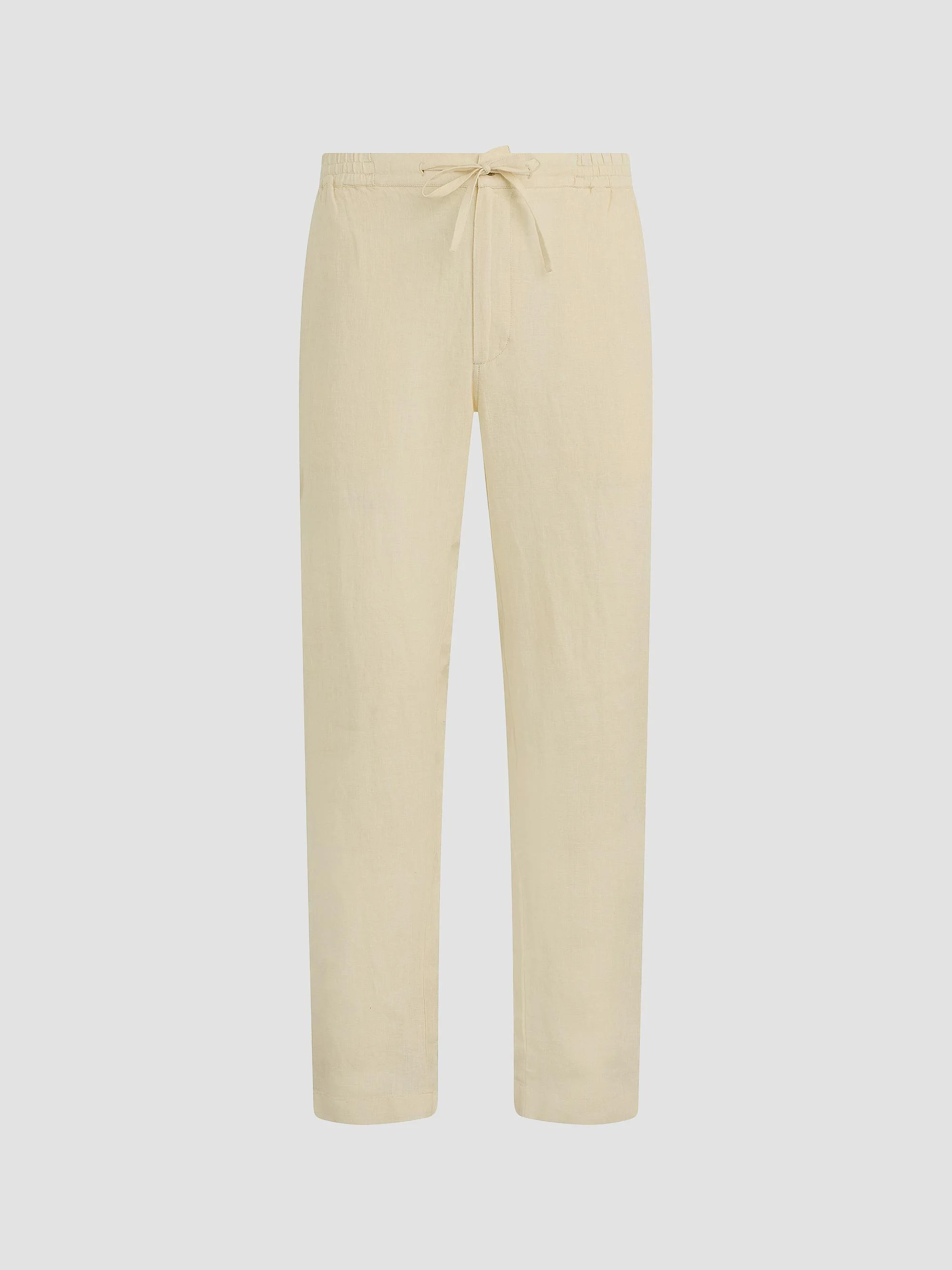 Men's Linen Drawstring Straight-Leg Pants - Summer Sand - 1