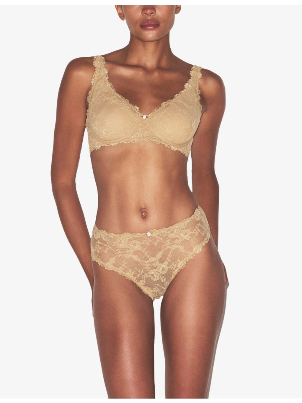 Rosette-Trim Floral Stretch-Lace Briefs - 2