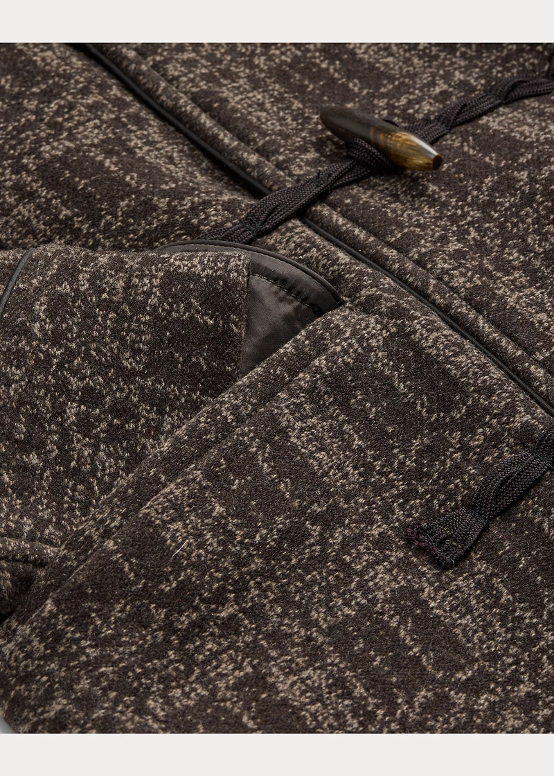 Shearling-Collar Jacquard Coat 7