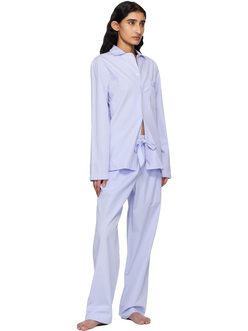 TEKLA Blue Poplin Pyjama Pants outlook