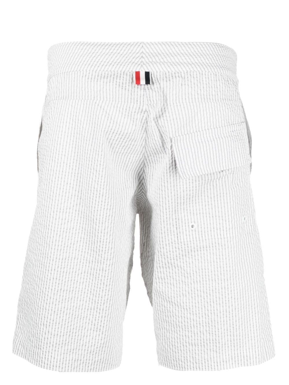 seersucker stripe-print swim shorts - 2