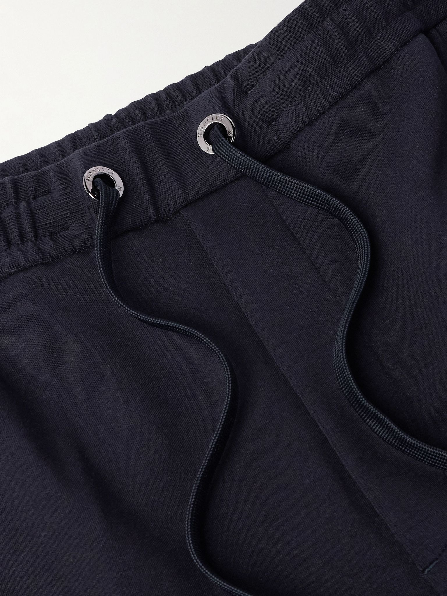 Straight-Leg Logo-Appliquéd Cotton-Blend Jersey Sweatpants Navy - 6