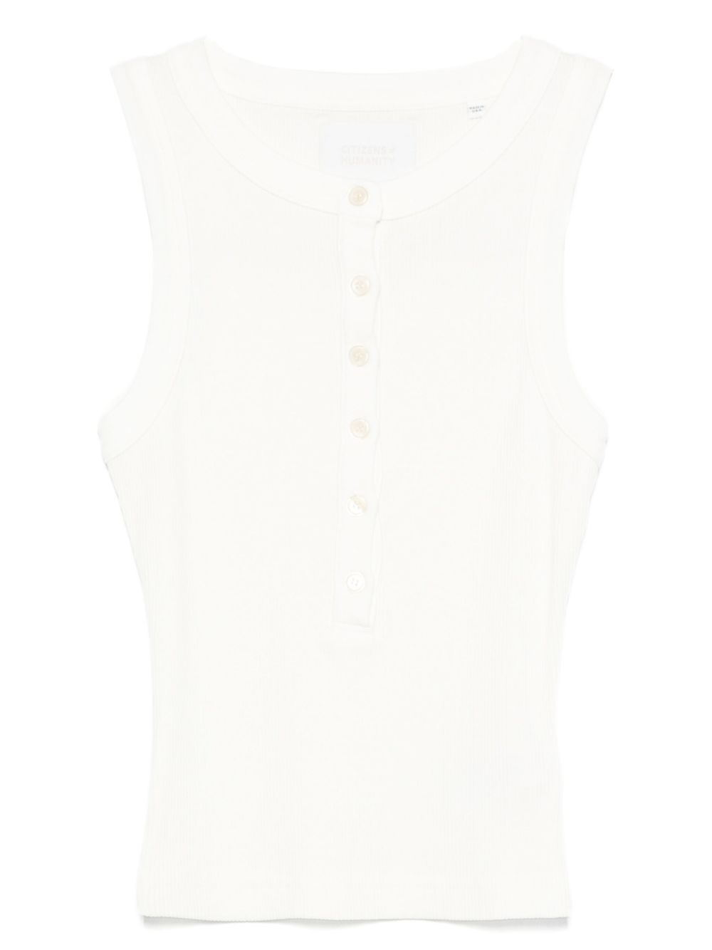 button-front ribbed top - 1