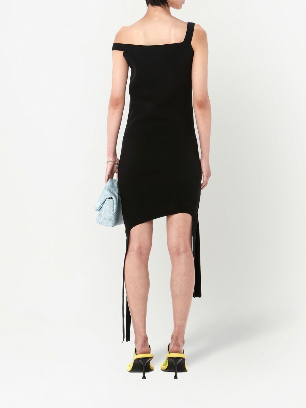 fine-knit asymmetric mini dress - 4