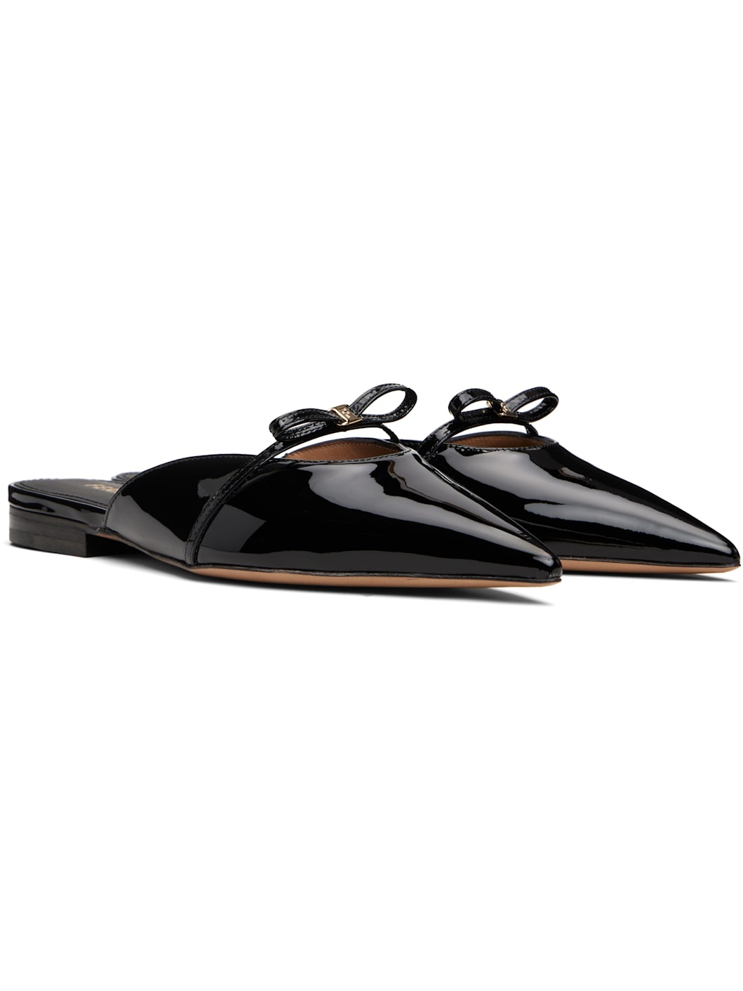 Black Giulye Mini Bow Slippers - 4