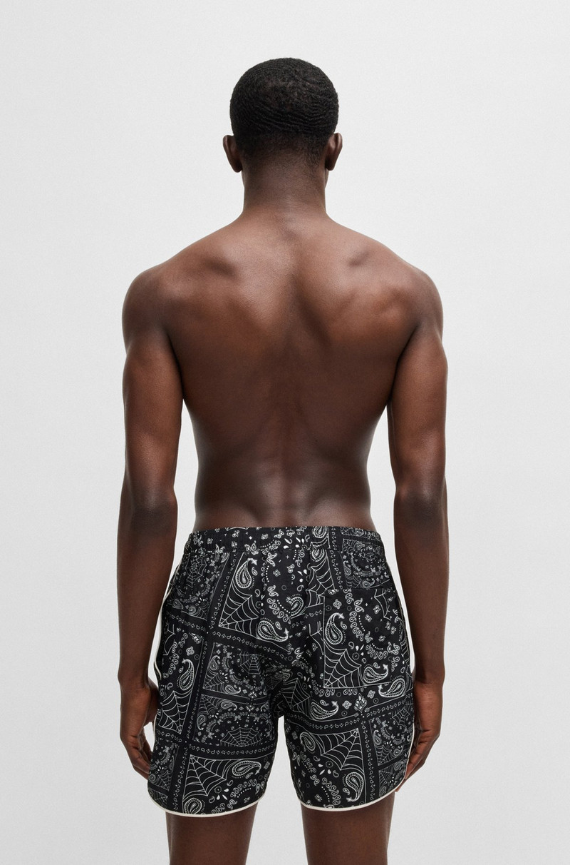 HUGO SEASONAL-PRINT SWIM SHORTS WITH ROUND HEM outlook