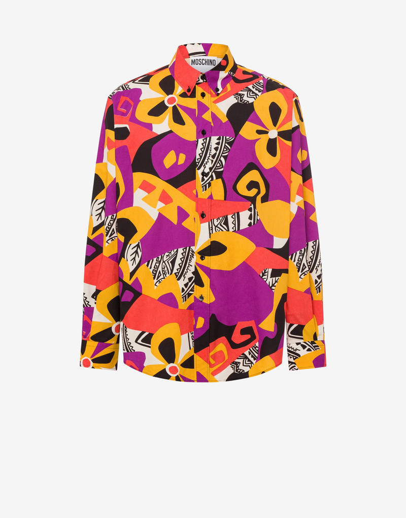 GEOMETRIC PRINT POPLIN SHIRT 1