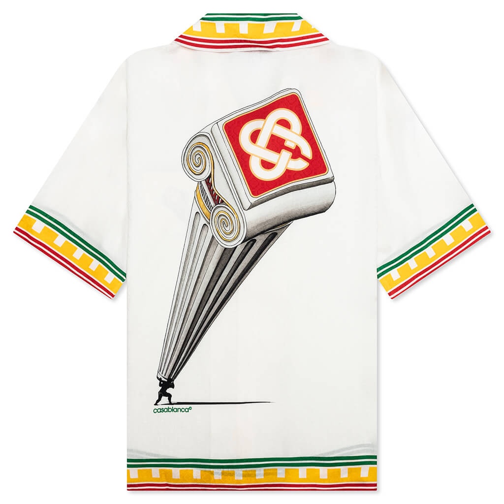 SHORT SLEEVE CUBAN COLLAR SHIRT - WHITE - 2